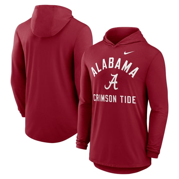 Men's Nike Crimson Alabama Crimson Tide Classic Arch Tri-Blend Dri-FIT Long Sleeve Hoodie T-Shirt