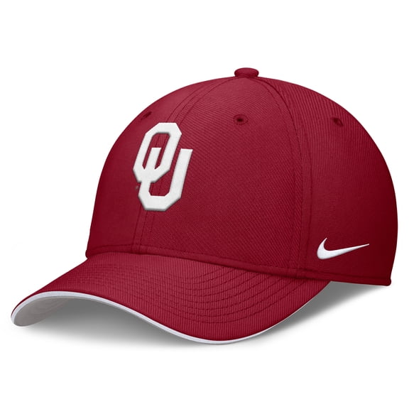 Men's Nike Crimson Oklahoma Sooners 2026 Dugout Coaches Dri-FIT Rise Swoosh Flex Hat
