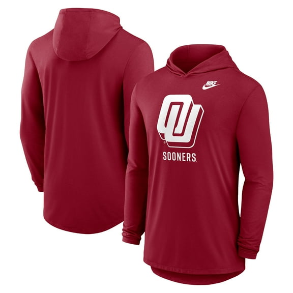 Men's Nike Crimson Oklahoma Sooners Legacy Tri-Blend Dri-FIT Long Sleeve Hoodie T-Shirt