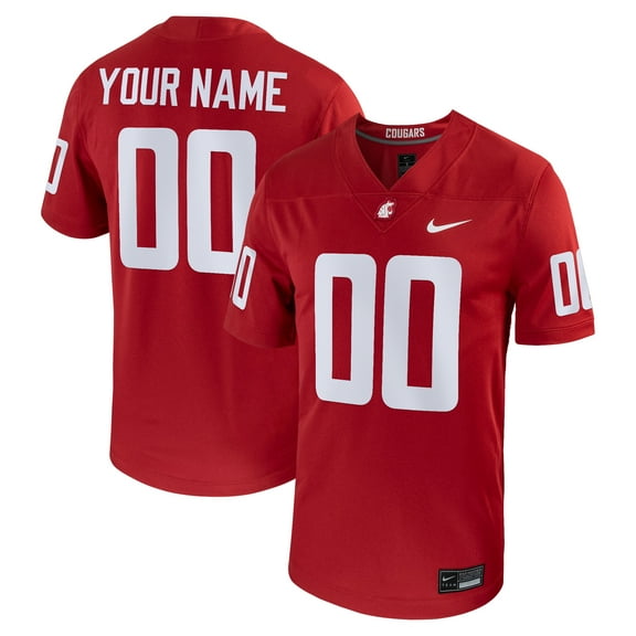 Men's Nike Crimson Washington State Cougars Football Custom Game Jersey