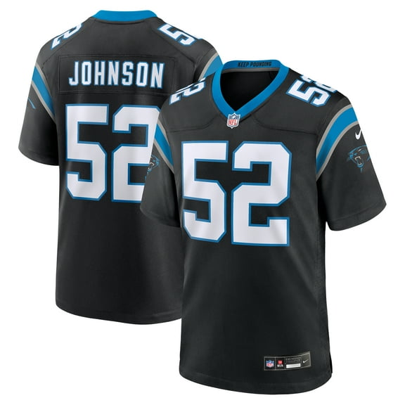 Men's Nike DJ Johnson  Black Carolina Panthers  Game Jersey