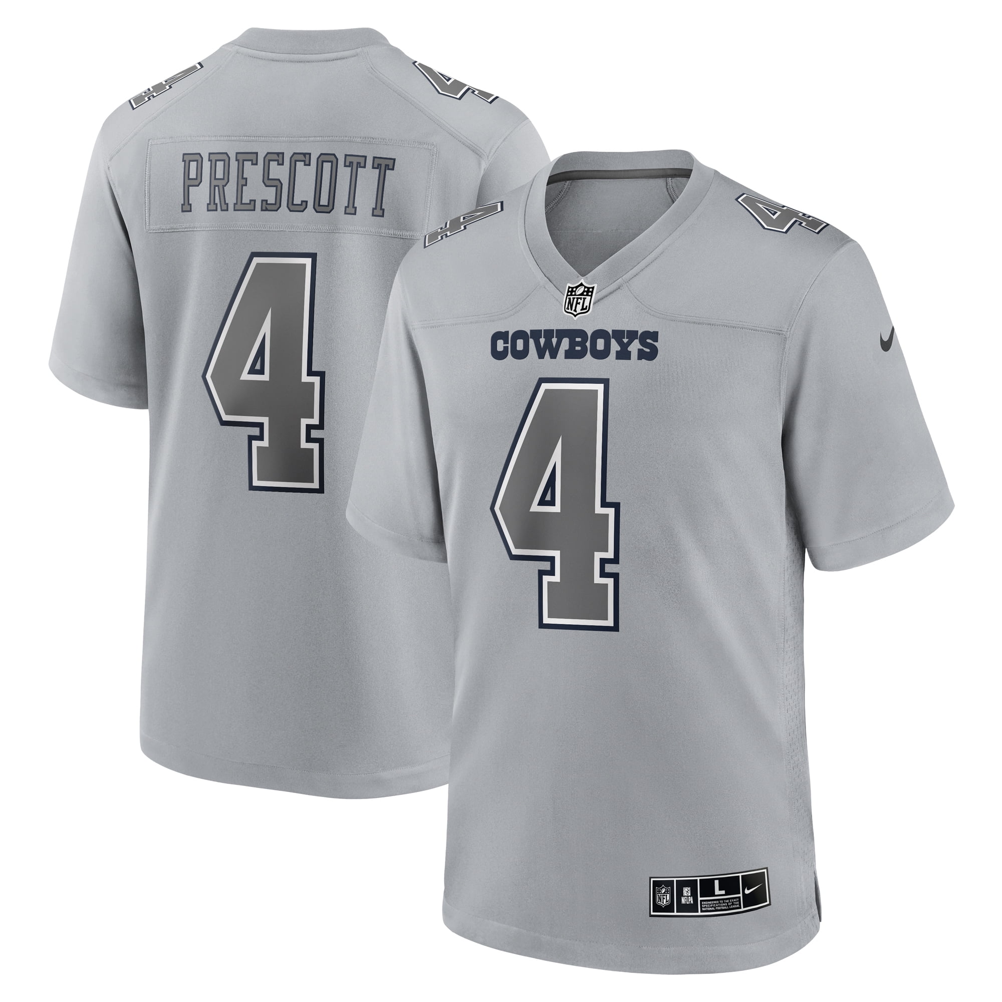 Men's Nike Dak Prescott Gray Dallas Cowboys Atmosphere Fashion Game Jersey Size: Small
