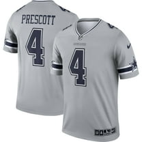 Men's Nike Dak Prescott Gray Dallas Cowboys Inverted Legend Player Performance Top
