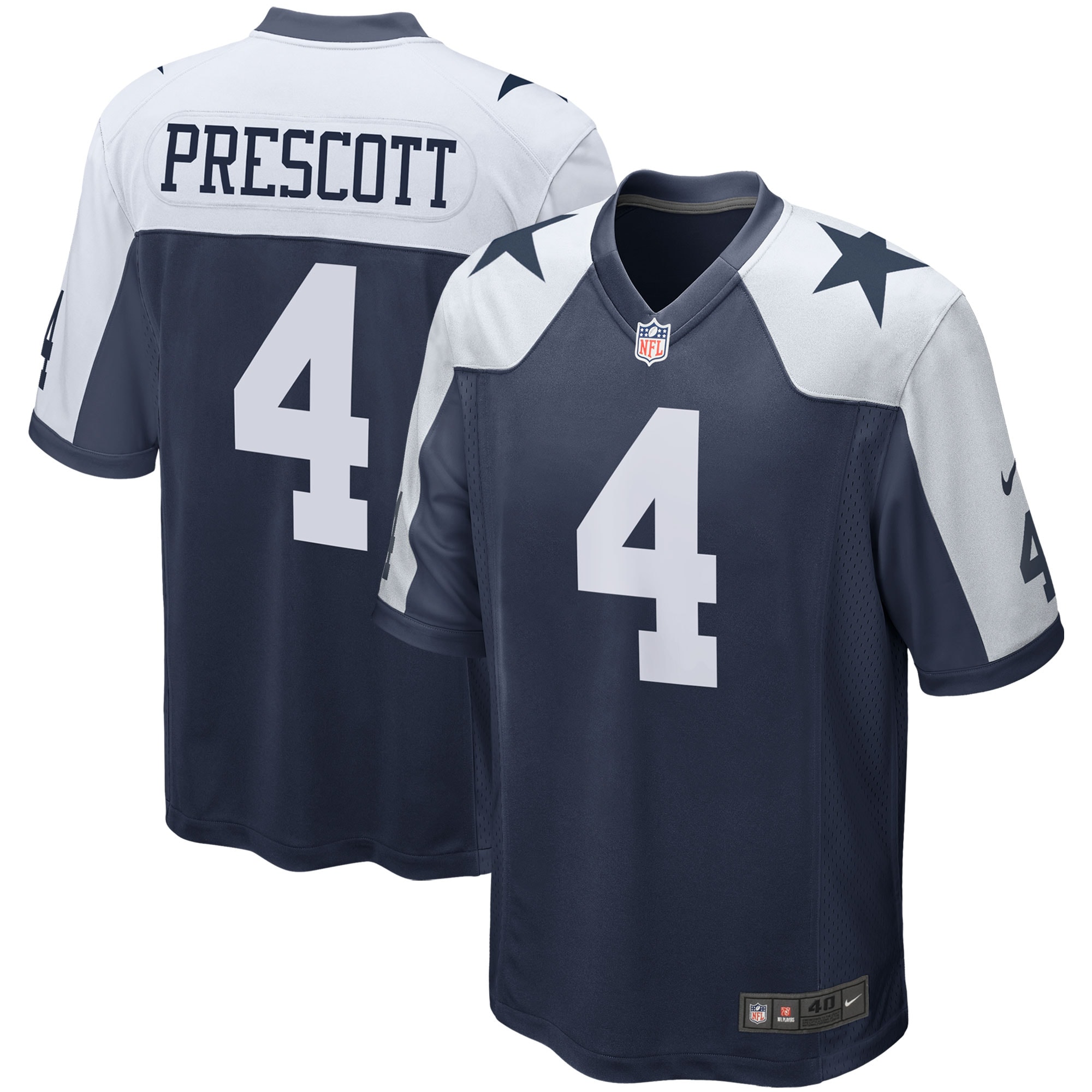 Men's Nike Dak Prescott Navy Dallas Cowboys Alternate Game Team Jersey - image 1 of 3