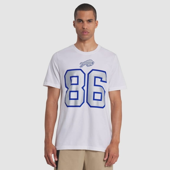 Men's Nike Dalton Kincaid White Buffalo Bills 2025 Rivalries Collection Player Name & Number T-Shirt