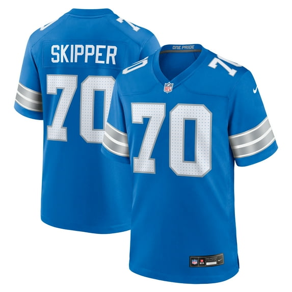 Men's Nike Dan Skipper Blue Detroit Lions Team Game Jersey