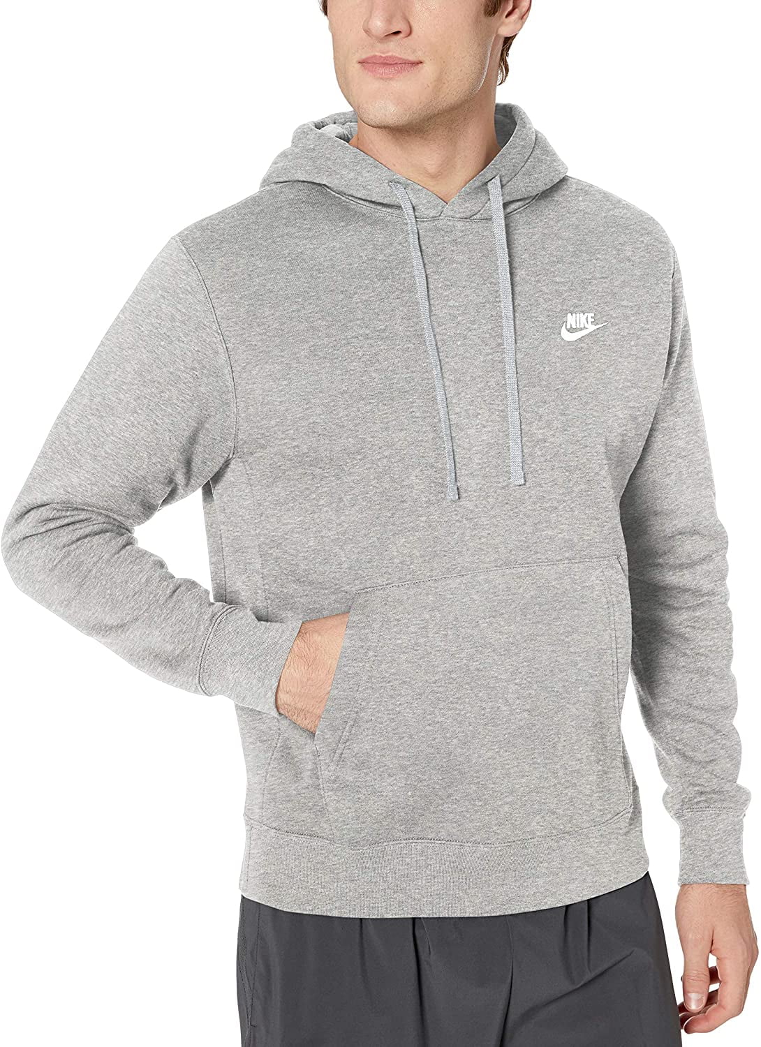 Men s Nike Dark Gray Heather Matte Silver White Sportswear Club