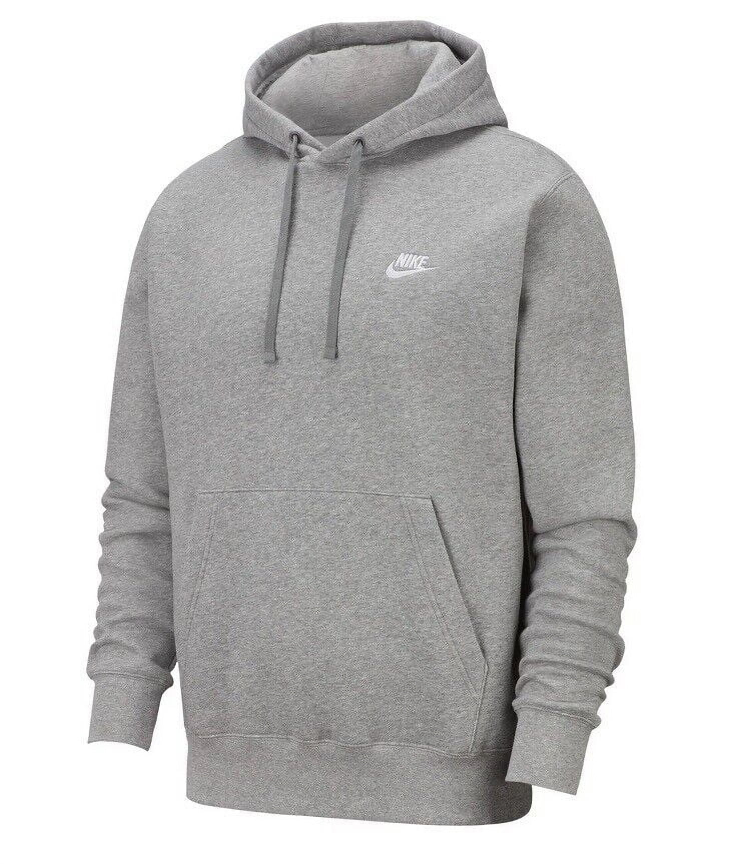 Men s Nike Dark Gray Heather Matte Silver White Sportswear Club Fleece Pullover Hoodie XL Walmart