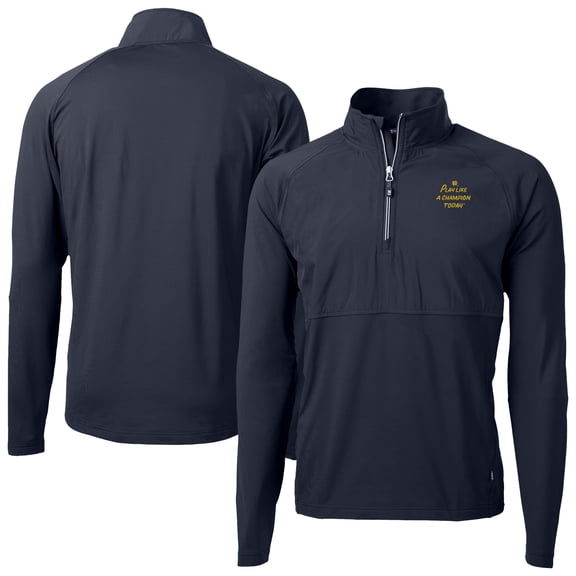 Men's Cutter & Buck Navy Notre Dame Fighting Irish Play Like A Champion Today Adapt Eco Knit Stretch Hybrid Recycled