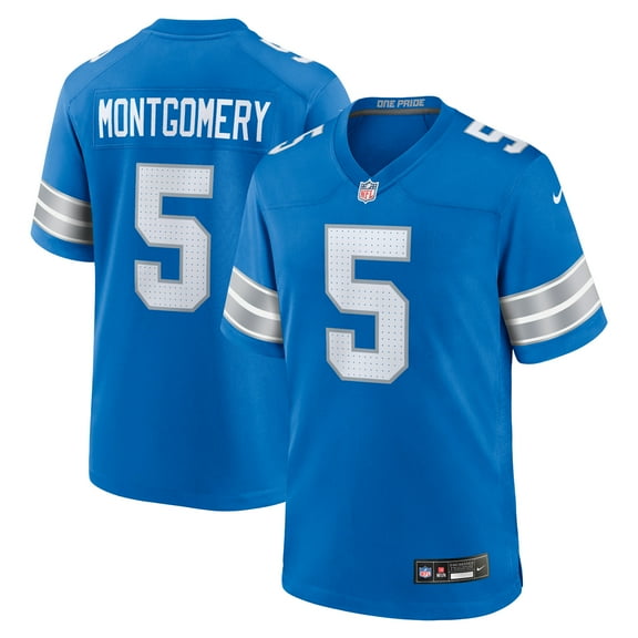 Men's Nike David Montgomery Blue Detroit Lions Game Jersey