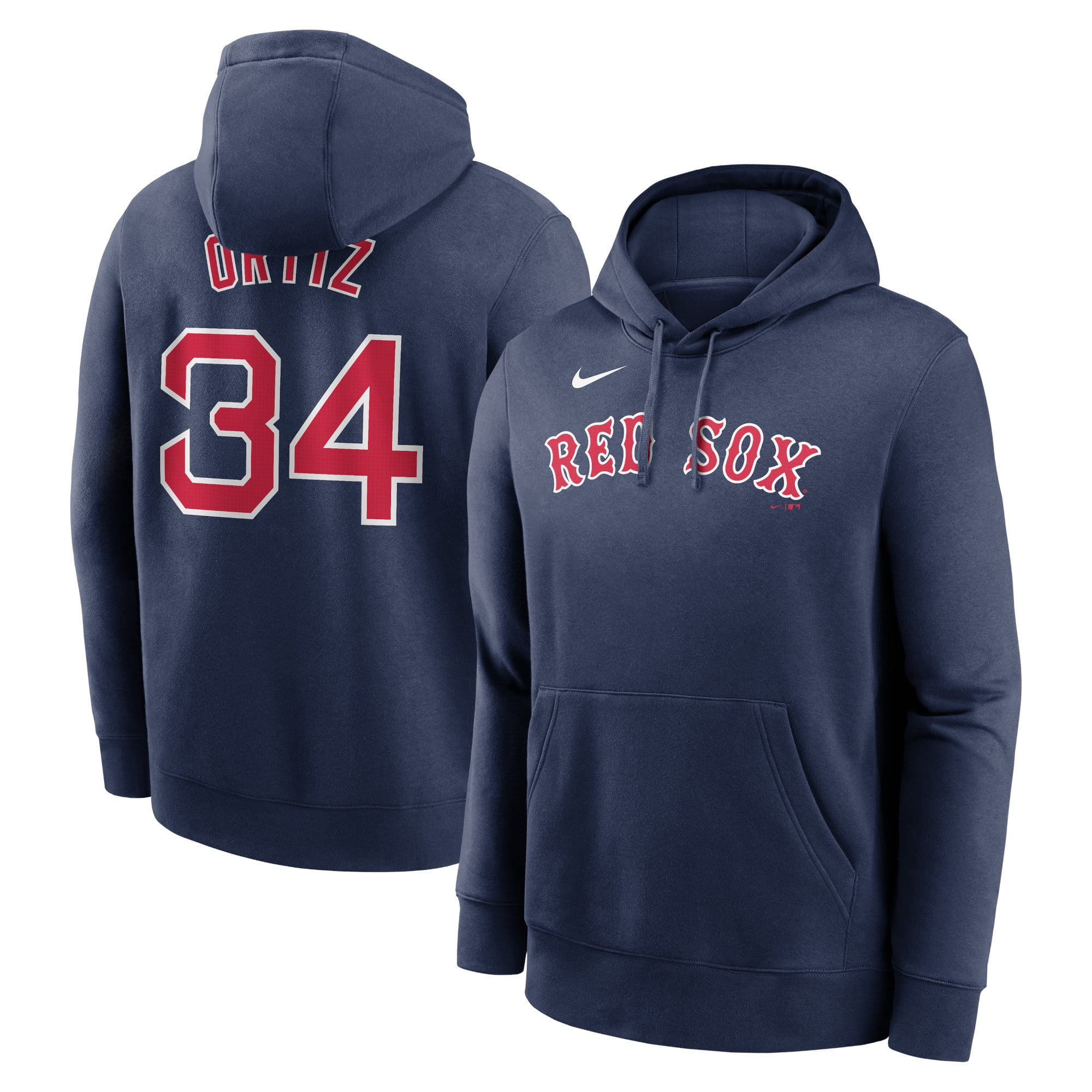 Men s Nike David Ortiz Navy Boston Red Sox Player Name Number Club Pullover Hoodie Walmart