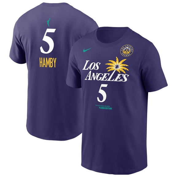Men's Nike Dearica Hamby Purple Los Angeles Sparks Explorer Edition Name & Number T-Shirt