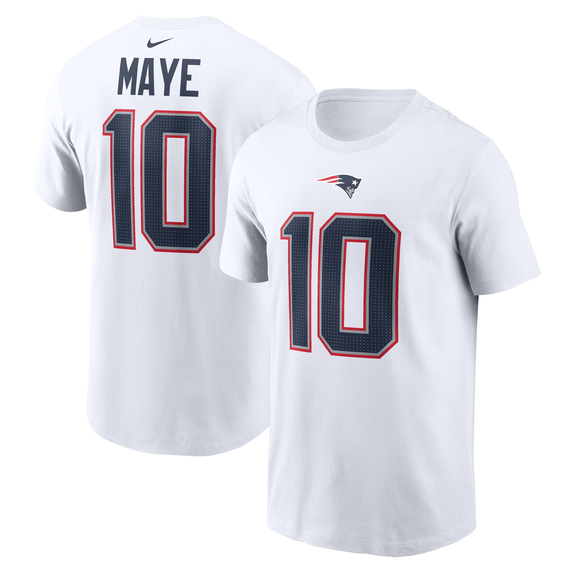 Men s Nike Drake Maye White New England Patriots 2024 NFL Draft Player Name Number T Shirt Walmart
