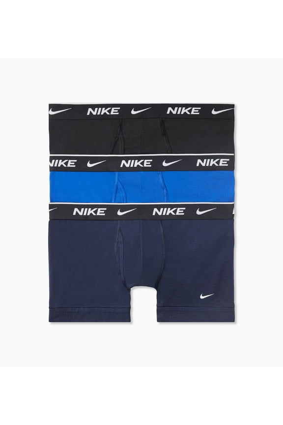 Men's Nike KE1166 Dri FIT Cotton Stretch Trunk - 3 Pack (Obsidian/Royal/Black XL)
