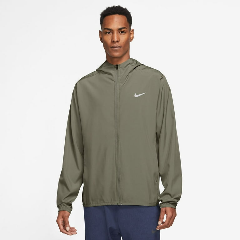 Men s Nike Dri FIT Form Hooded Jacket Color Medium Olive Size M Walmart
