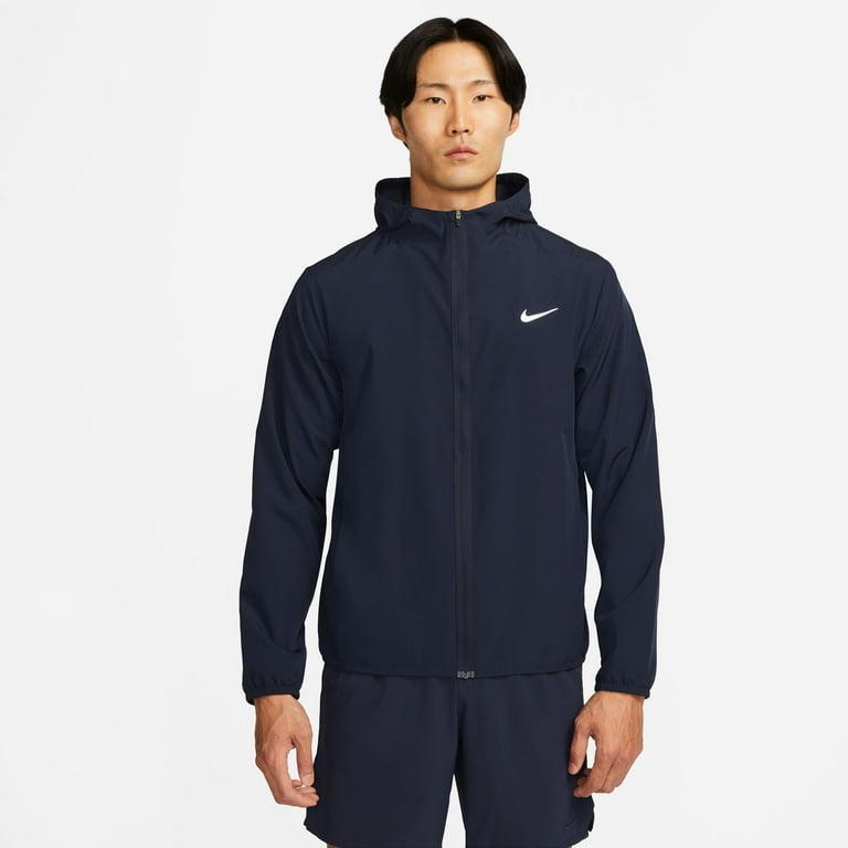 Men s Nike Dri FIT Form Hooded Jacket Color Obsidian Size XL Walmart