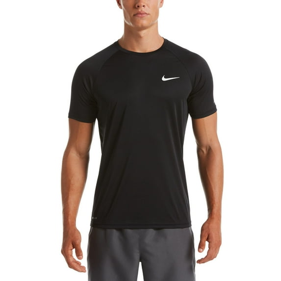 Men's Nike Dri-FIT UPF 40+ Hydroguard Short Sleeve Swim Tee Color: Black Size: XL
