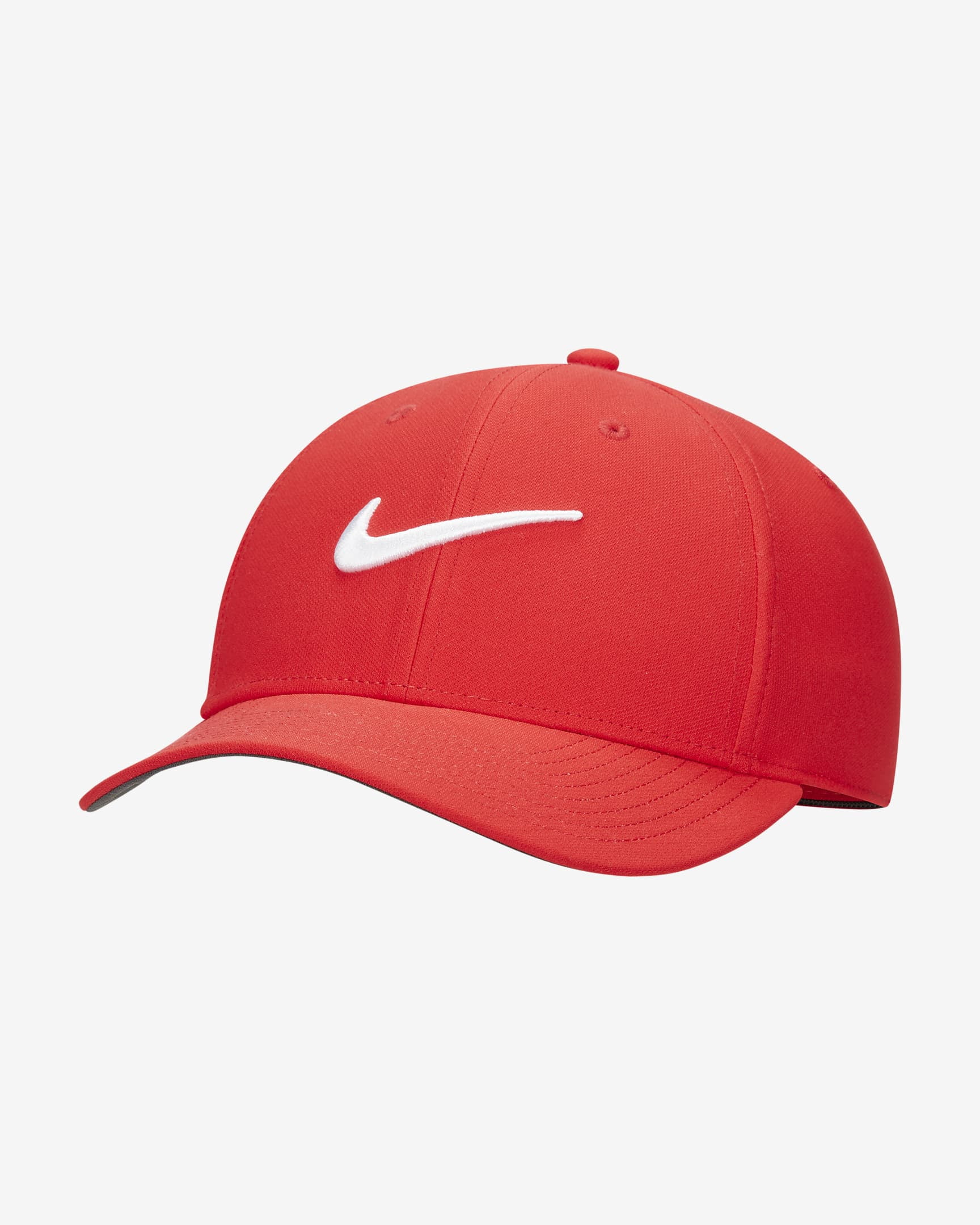 Men s Nike Dri Fit Club Structured Swoosh Cap Color University Red Size S M Walmart