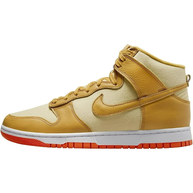 DV7215 700 Mens Nike Dunk High Wheat Gold Safety Orange Walmart