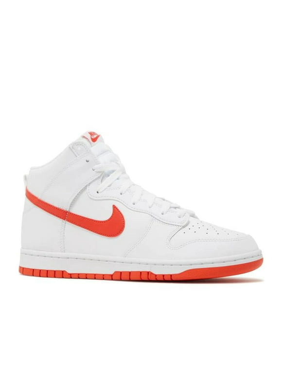 mens white nike shoes with red swoosh