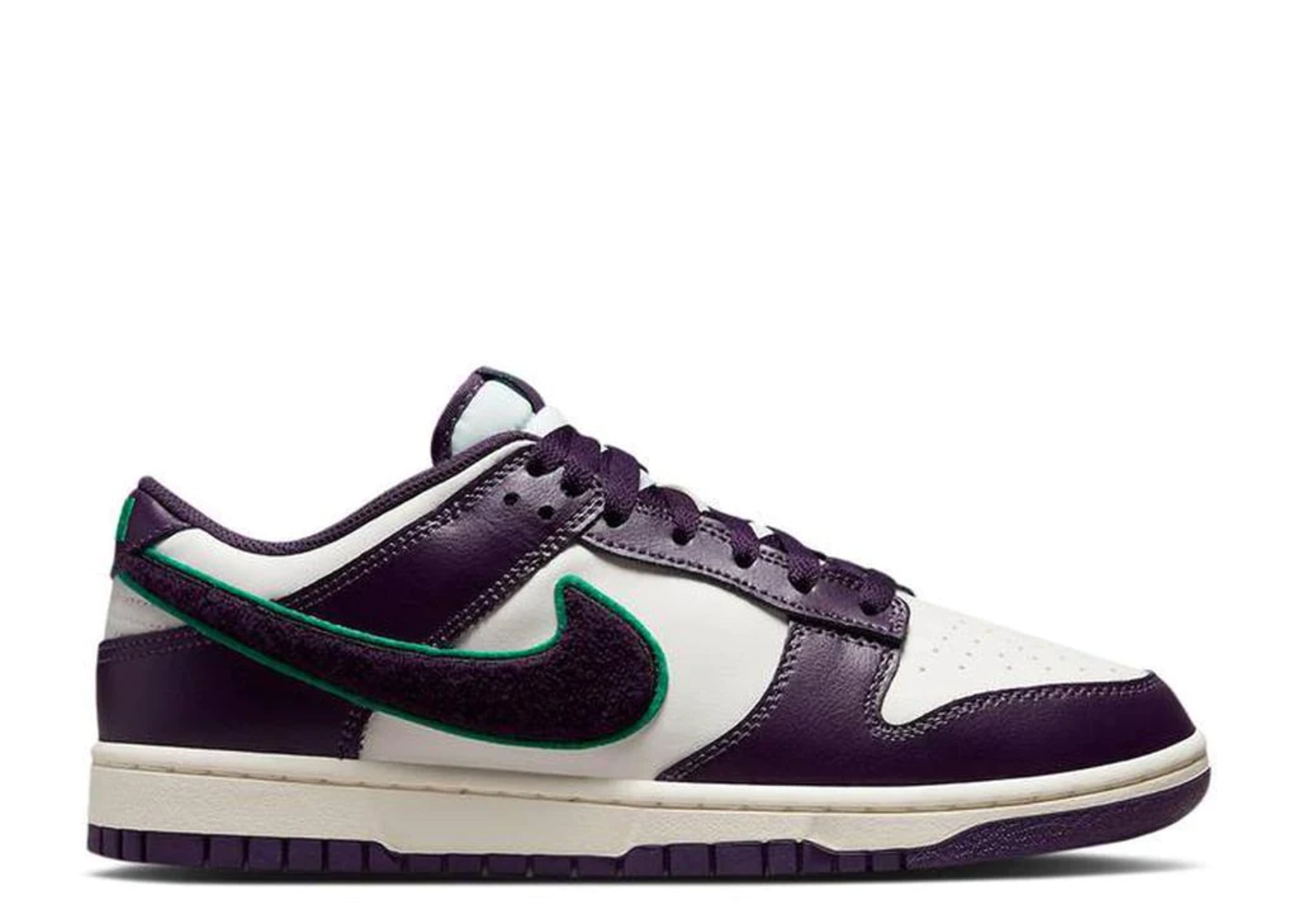 Men s Nike Dunk Low Retro Chenille Swoosh Sail Grand Purple DQ7683 100 10 Walmart