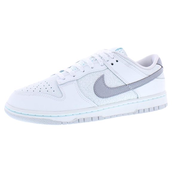 Nike Dunk Low Retro SE Leather Mens Shoes Size 10, Color: Summit White/Metallic Silver