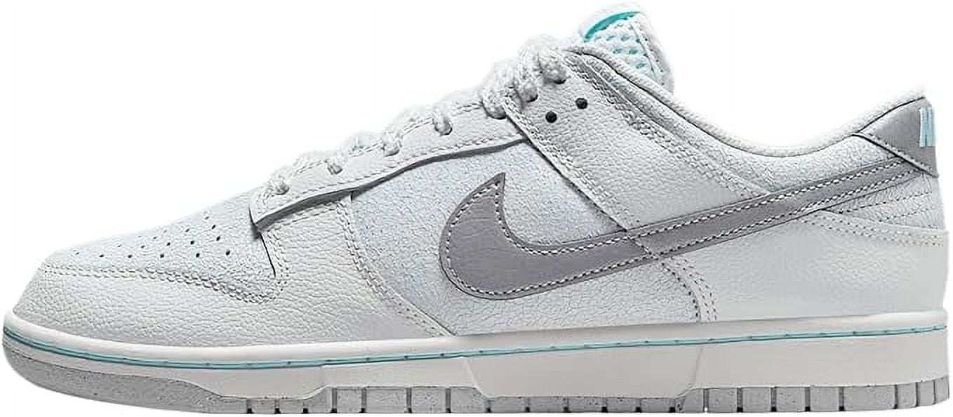 H65- SIZE 7.5 MEN\'S= 9 WOMEN\'S NIKE DUNK LOW RETRO SUMMIT WHITE/METALLIC SILVER Nike Dunk Low Mens Lifestyle Shoes Summit White Glacier Ice  main image 3