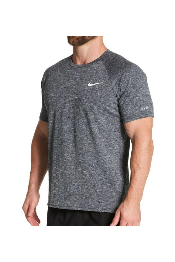 Men's Nike ESSA589 Dri-Fit Short Sleeve Heather Rashguard (Black S)