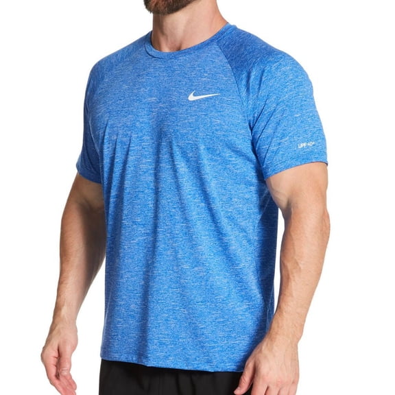 Men's Nike ESSA589 Dri-Fit Short Sleeve Heather Rashguard (Game Royal Heather S)