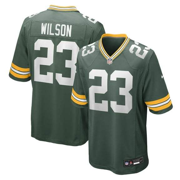 Men's Nike Emanuel Wilson  Green Green Bay Packers Team Game Jersey
