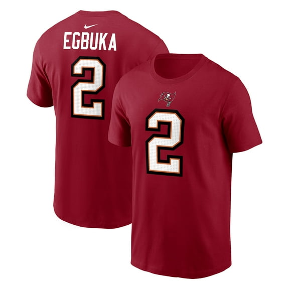 Men's Nike Emeka Egbuka Red Tampa Bay Buccaneers Player Name & Number T-Shirt