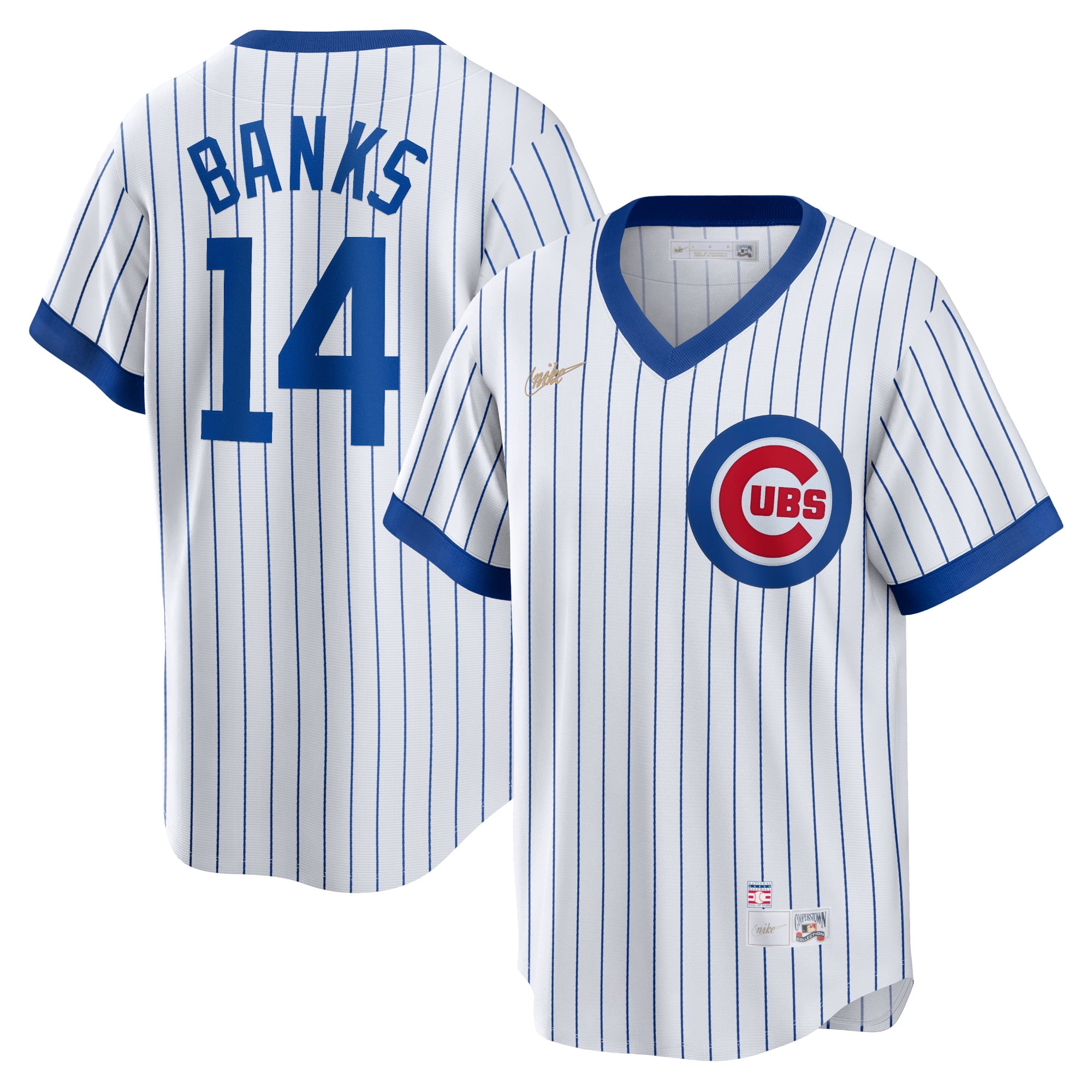 Men's Nike Ernie Banks White Chicago Cubs Home Cooperstown Collection  Player Jersey 