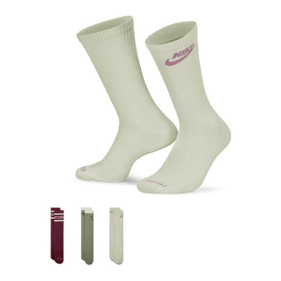 Men's Nike Everyday Plus Retro Cushioned High Crew Socks 3-Pack Color: Burgundy Size: N/A