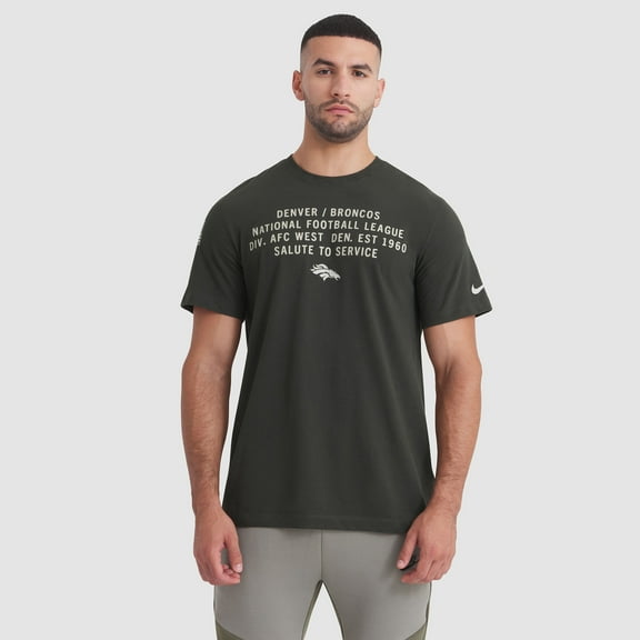 Men's Nike Forest Green Denver Broncos 2025 Salute to Service Sideline Slub Dri-FIT T-Shirt