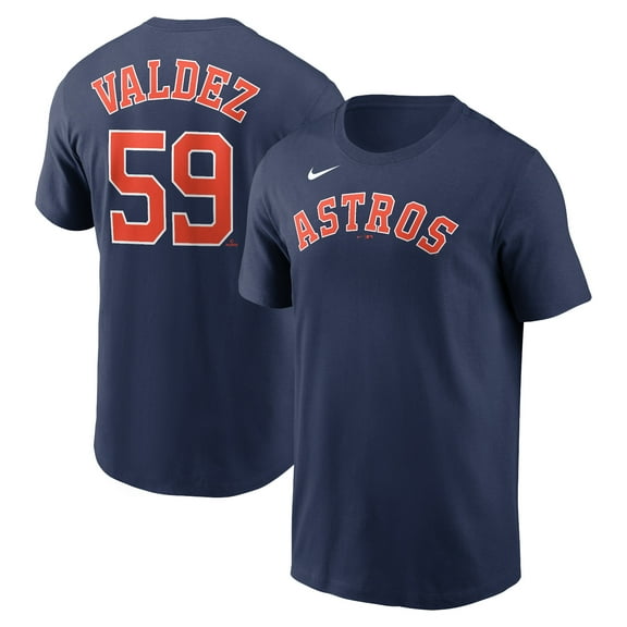 Men's Nike Framber Valdez Navy Houston Astros Fuse Name & Number T-Shirt