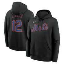 Men's Nike Francisco Lindor Black New York Mets Player Name & Number Club Pullover Hoodie