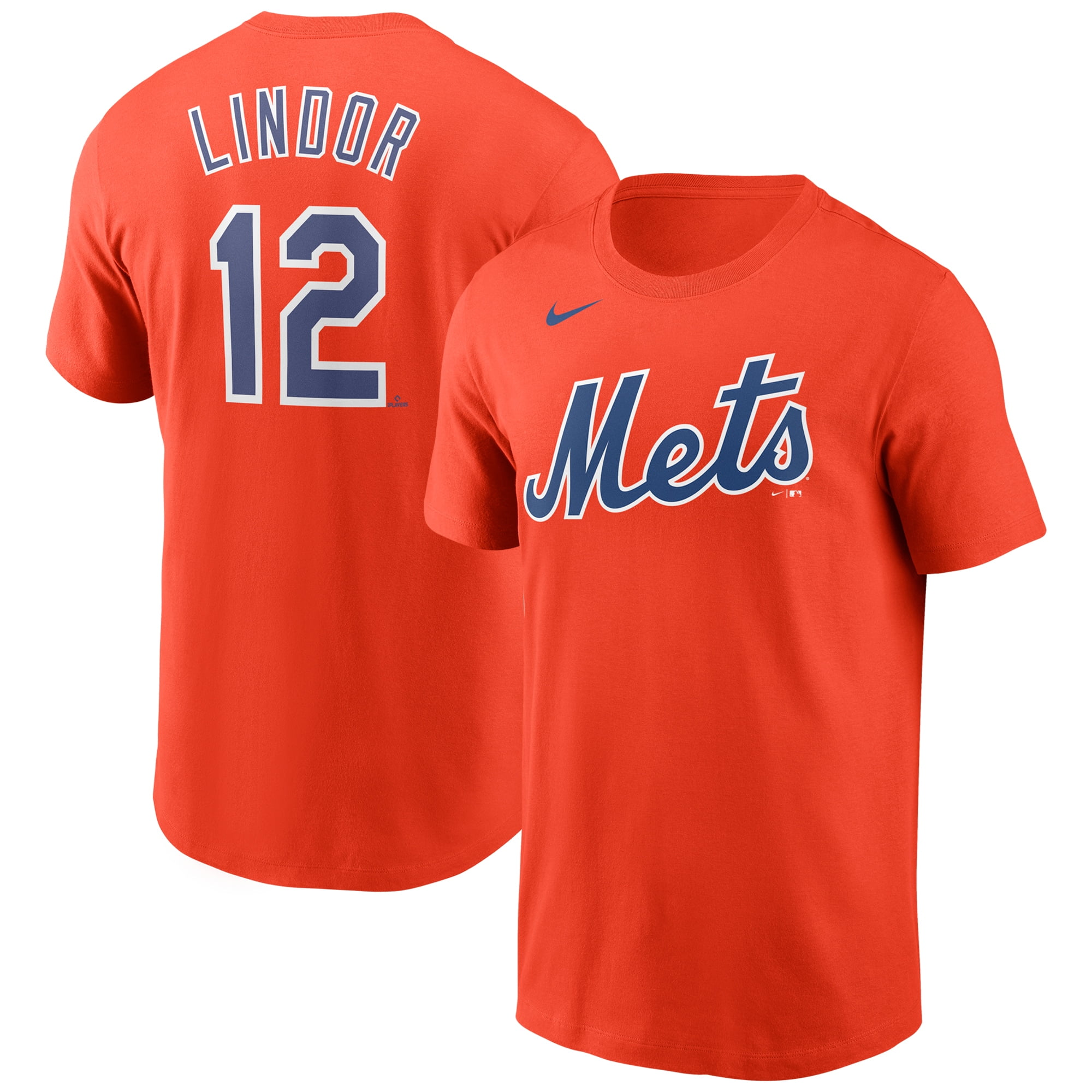 Men's Nike Francisco Lindor Orange New York Mets Name & Number T