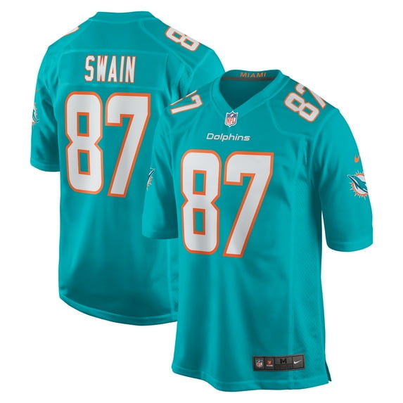 Men's Nike Freddie Swain Aqua Miami Dolphins Game Jersey