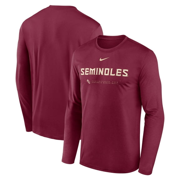 Men's Nike Garnet Florida State Seminoles 2025 Courtside Basketball Shootaround Legend Dri-FIT Long Sleeve T-Shirt