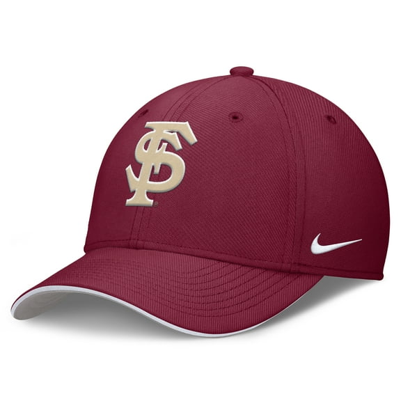 Men's Nike Garnet Florida State Seminoles 2026 Dugout Coaches Dri-FIT Rise Swoosh Flex Hat