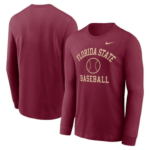 Men's Nike Garnet Florida State Seminoles Essential Baseball Arch Long Sleeve T-Shirt
