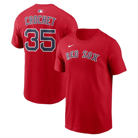 Men's Nike Garrett Crochet Red Boston Red Sox Name & Number T-Shirt
