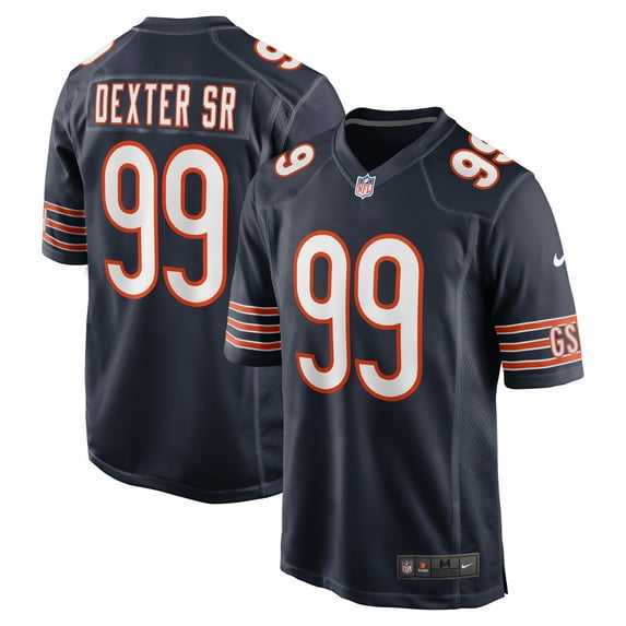 Men's Nike Gervon Dexter Sr. Navy Chicago Bears Game Jersey