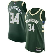 Men's Nike Giannis Antetokounmpo Hunter Green Milwaukee Bucks Authentic Jersey - Icon Edition