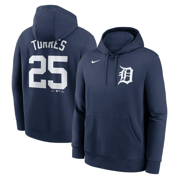 Men's Nike Gleyber Torres Navy Detroit Tigers Player Name & Number Club Fleece Pullover Hoodie