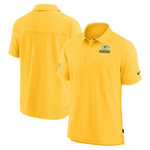 Men's Nike Gold Green Bay Packers Sideline Lockup Performance Polo