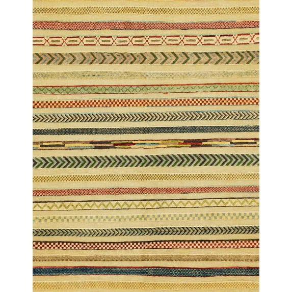 Ahgly Company Machine Washable Indoor Rectangle Abstract Chrome Gold Yellow Area Rugs, 5' x 7'