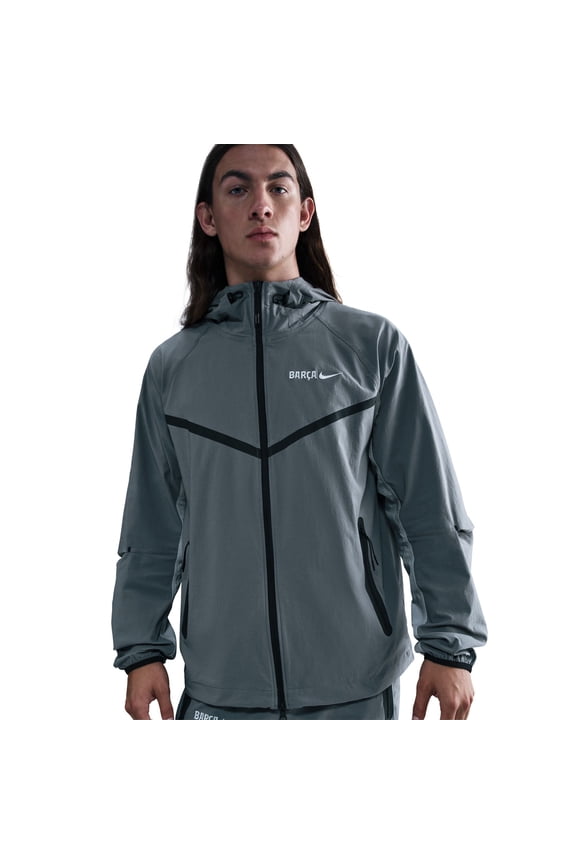 Men's Nike Gray Barcelona Special Edition Full-Zip Woven Fleece Jacket