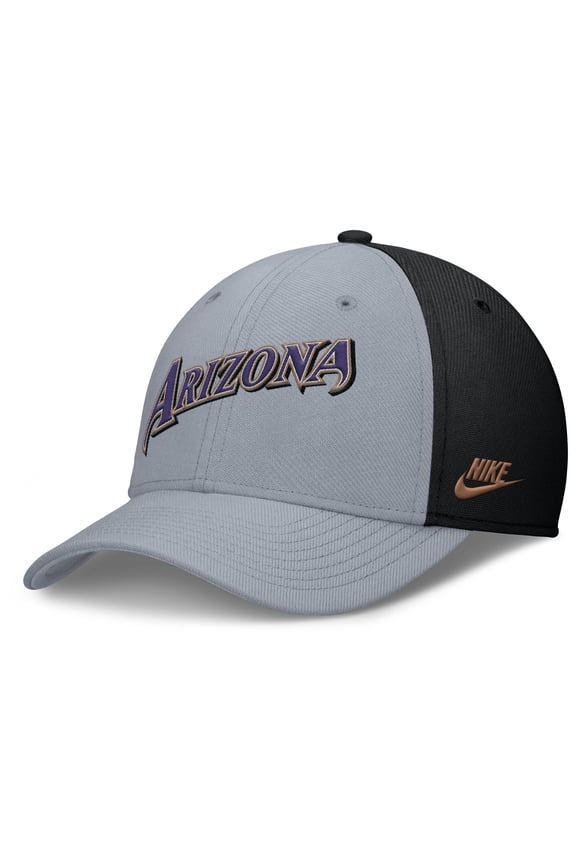 Men's Nike Gray/Black Arizona Diamondbacks Rise Swoosh Performance Flex Hat
