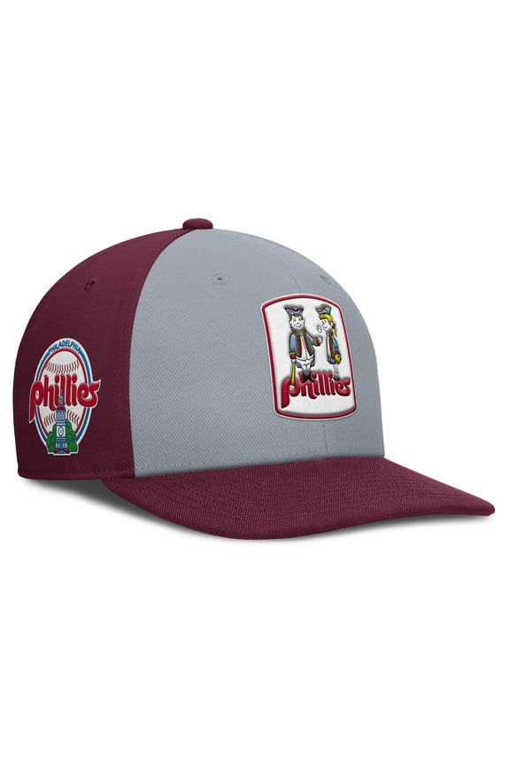 Men's Nike Gray/Burgundy Philadelphia Phillies Pro Performance Snapback Hat